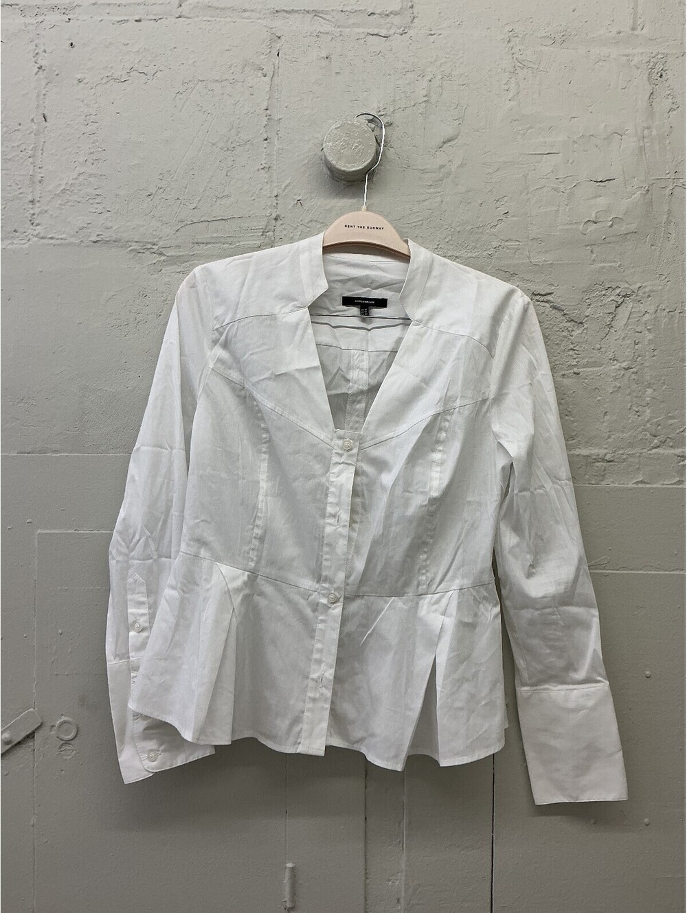 Karen Millen White Peplum Button-Up Blouse